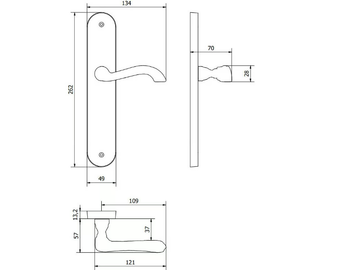 GAUDIUM MG3081 - Bronze door handle on back plate by Fama International - view 3